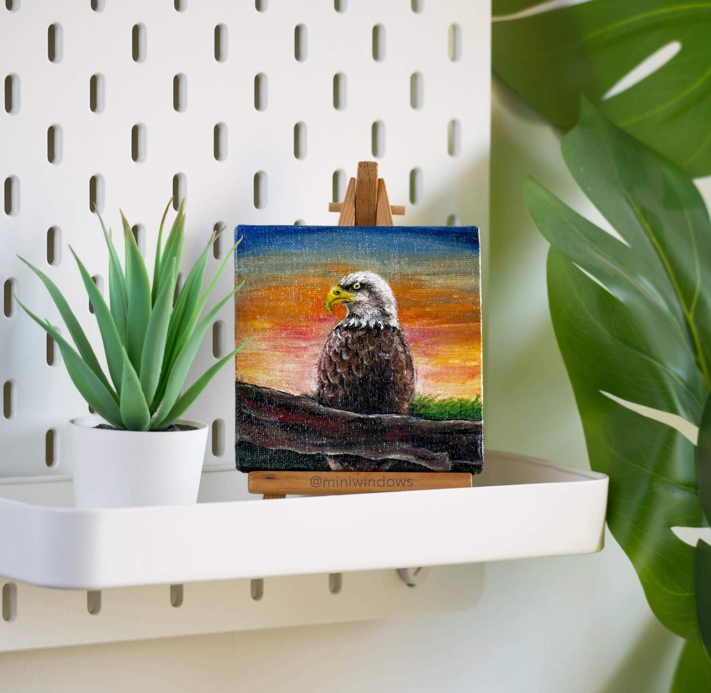 Majestic Eagle Oil Paintings: Mini 4x4"or Medium 12" Canvas