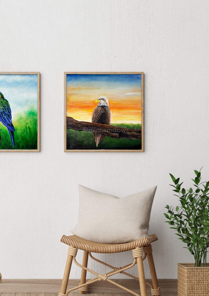 Majestic Eagle Oil Paintings: Mini 4x4"or Medium 12" Canvas